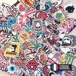 stickers 130 pièces culture pop génération z, punk rock et cartoon, vinyle imperméable, skateboard, ordinateur, gourde, style urbain